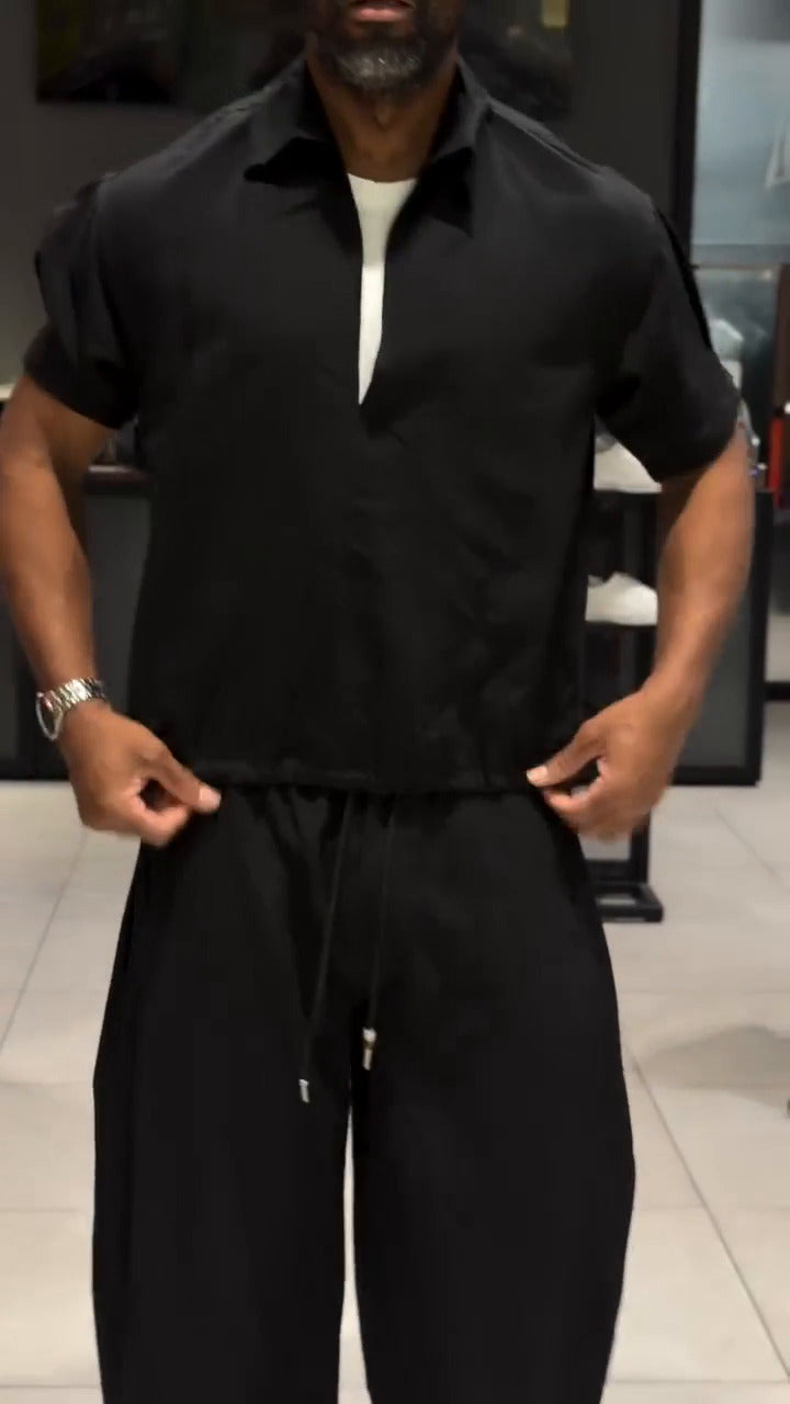 طقم رجالي أنيق بتيشيرت مدمج (Ensemble homme élégant avec t-shirt intégré)