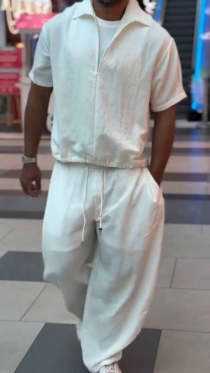 طقم رجالي أنيق بتيشيرت مدمج (Ensemble homme élégant avec t-shirt intégré)