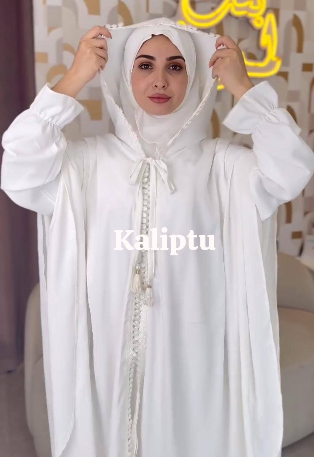 2 piece abaya with a hood or cap