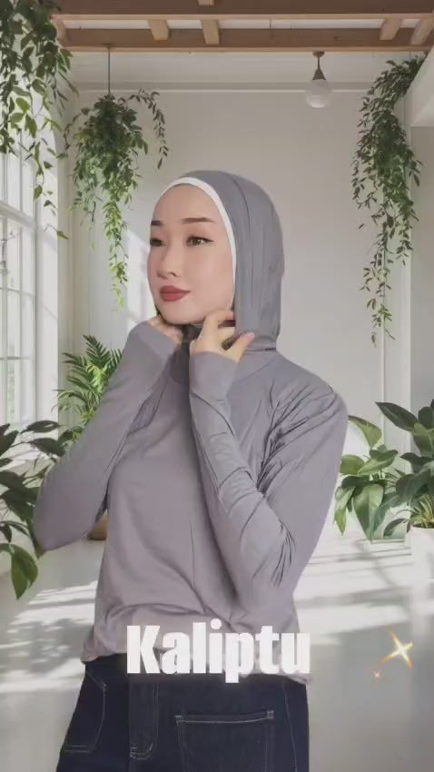 3 colors long-sleeve top with hijab